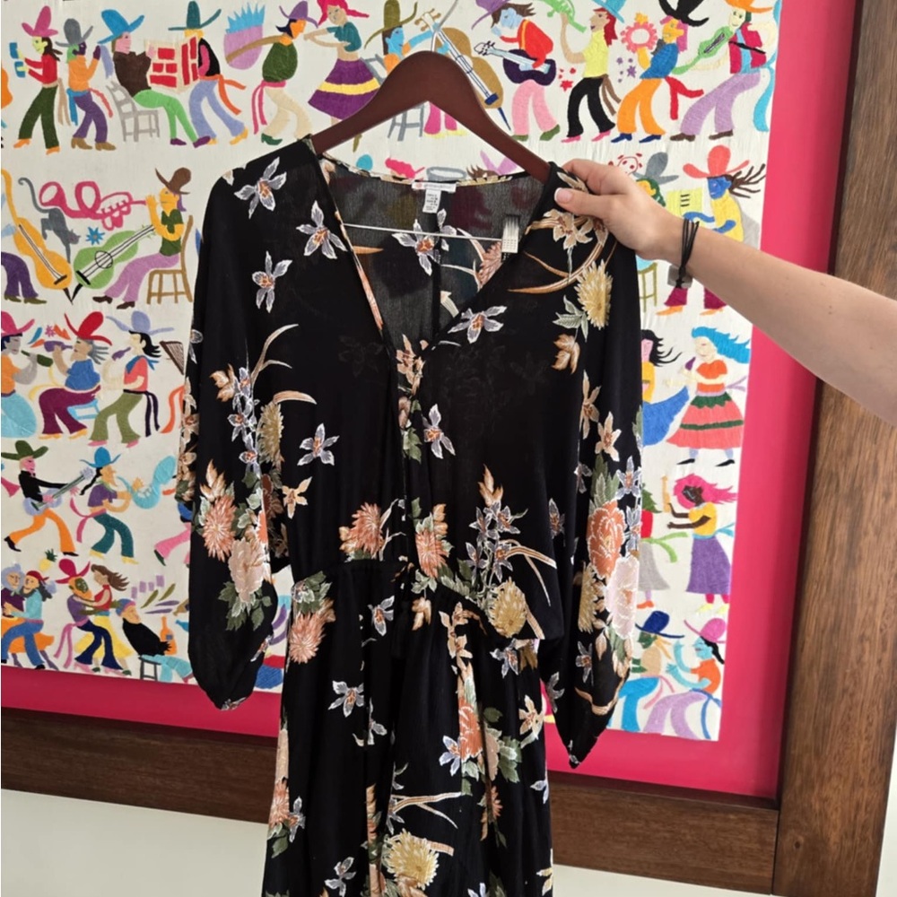 Floral Black Dress